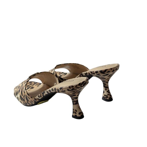 Guess Leopard Print Square Open Toe Logo Detail Kitten Heel Mules Size 9 NWOB - Picture 6 of 9
